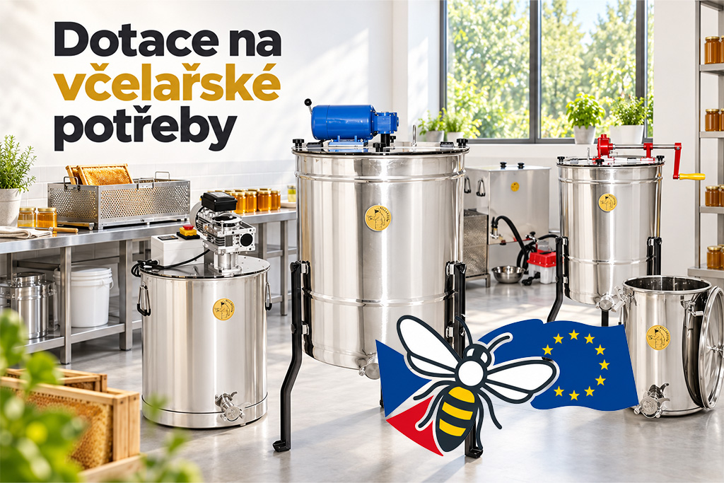 Ilustrace dotací pro včelaře s motivem včely a vlajkou Evropské unie