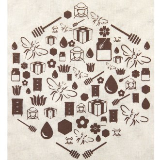 Pytlík na sklenici medu ApiSina s motivem 