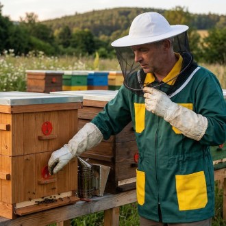 Bunda včelařská, zelená, vel. - CZ vel:. 52-60