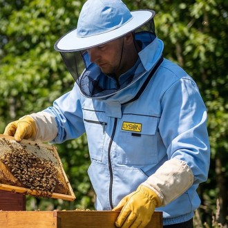 Včelařská bunda s kloboukem - modrá - Lysoň, vel.: S-XXL