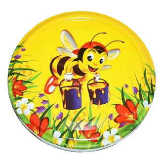 Víčko na sklenici na med TO 82 - malovaná včelka - HO1