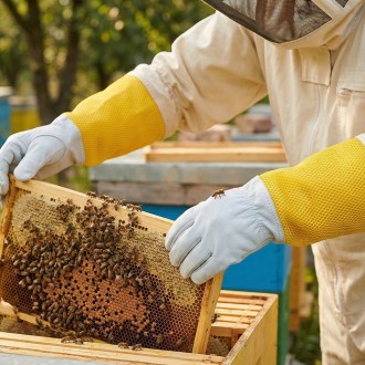 Včelařské rukavice kozinka vel. S-XXL - s větráním