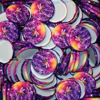 Víčko na sklenici TO 82 - Včela a levandule 700 ks - celá krabice - HO17 