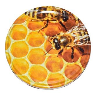 Víčko na sklenici na med TO 82 - Včely na plástu