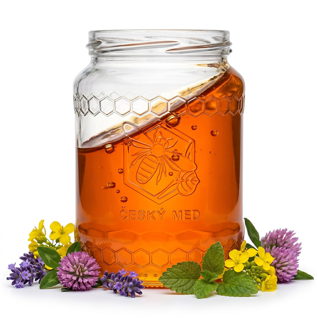 Sklenice Med 770 ml/1kg medu - 8,2 Kč/ks OSOBNÍ ODBĚR ÚJEZD